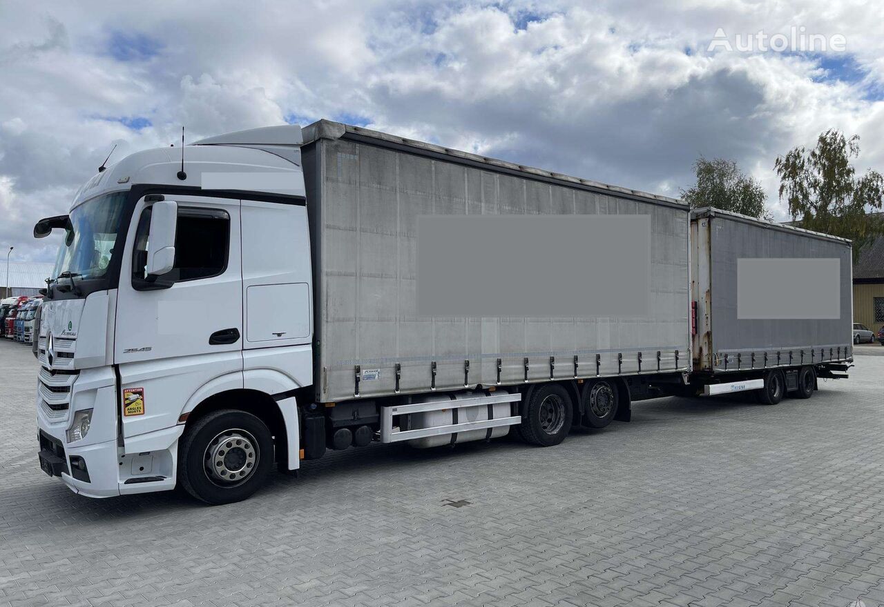 Mercedes-Benz Actross 2545 curtainsider truck + curtain side trailer