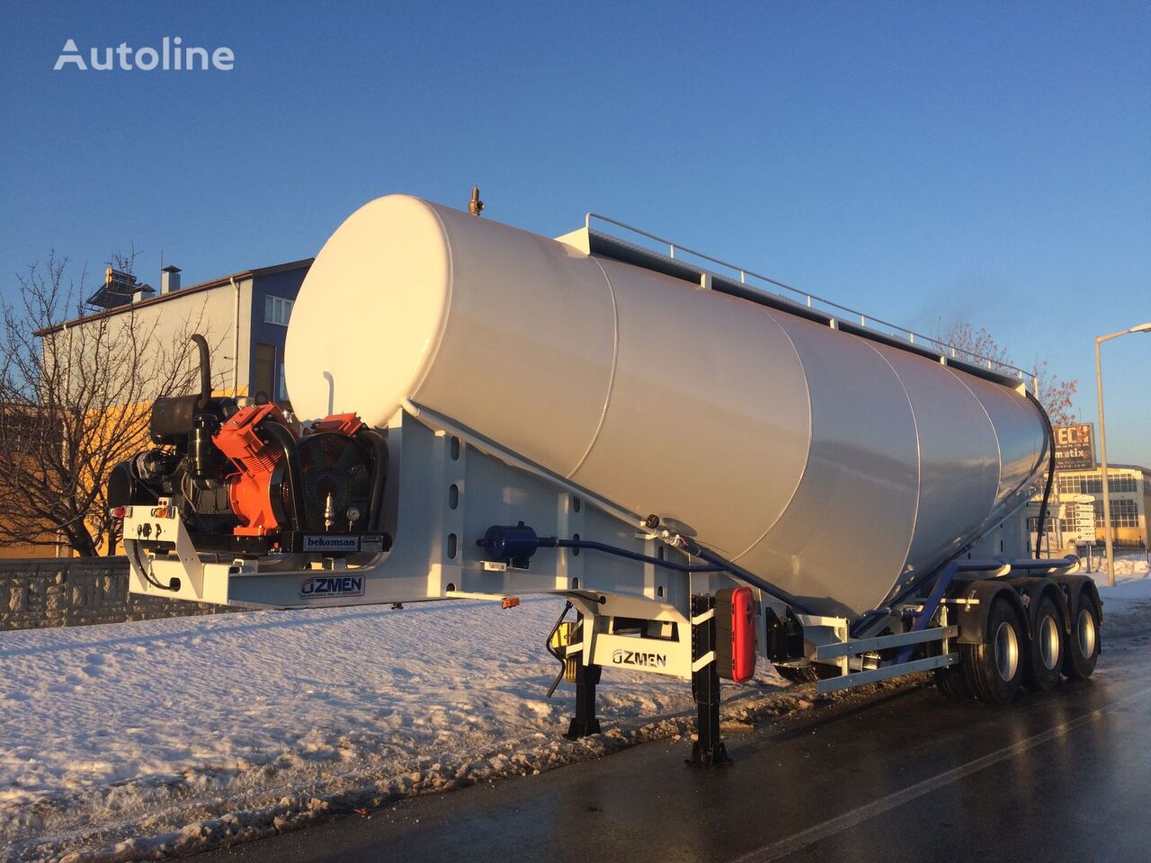 new Özmen Damper 45-48 m3 CEMENT BULK SEMI TRAILER - DIESEL ENGINE cement tank trailer