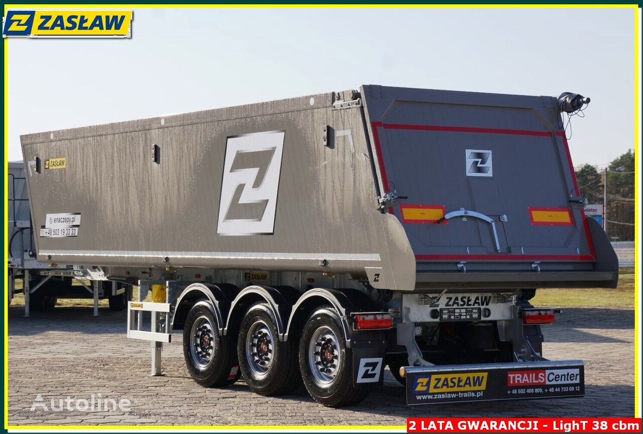 new Zasław 38 m³ - 5.890 kg tipping semi-trailer UNIVERSAL Flap + Grain Hol tipper semi-trailer